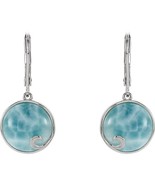 Sterling Silver Larimar Leverback Earrings - €261,70 EUR