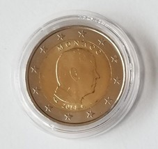 2014 Monaco 2 Moneta Euro in Capsula UNC Rare - $93.11