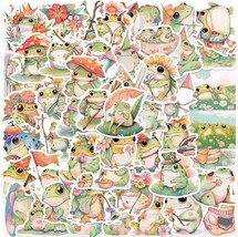 50 PCS Cartoon Frog Stickers Cute Animal Green Sticker for Journaling Laptop Scr - £15.67 GBP