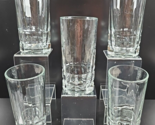 5 Libbey Squire Cooler Glasses Set Clear Vertical Cut Heavy Drinking Tum... - £54.41 GBP