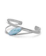 Large Oblong Larimar Cuff Bracelet - €215,36 EUR