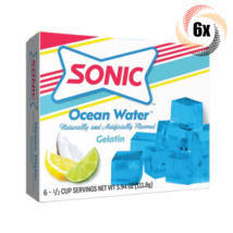6x Packs Sonic Ocean Water Flavor Gelatin | 6 Servings Per Pack | 3.94oz - £19.57 GBP