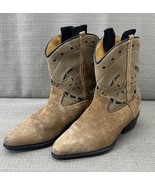 Vintage KIDS 6D 1960s Rodeo Brand Boots cowboy Inlay Cut Out Leather Wit... - €61,01 EUR
