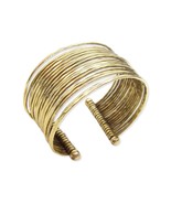Gold Metal Thin Hammered Bunch Cuff Bracelet - $32.27 CAD