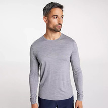 VRST x Smartwool Men&#39;s Long Sleeve Crew Neck Training Shirt Grey Base La... - $59.99