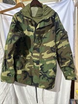 Vtg US Military Gore-Tex Woodland Camo Cold Weather Parka Jacket Large Reg - £83.24 GBP