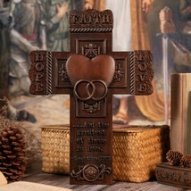 Faith, Hope, and Love Marriage Wall Cross with Bible Verse, Gift for New... - $49.99+