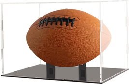 Football Display Case Clear Acrylic Full Size Frame Glass Showcase Box A... - $31.41