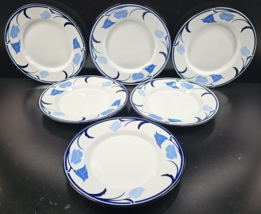 (6) Dansk Belles Fleurs Blue Bread Plates Set Vintage Tivoli Floral Portugal Lot - £56.91 GBP