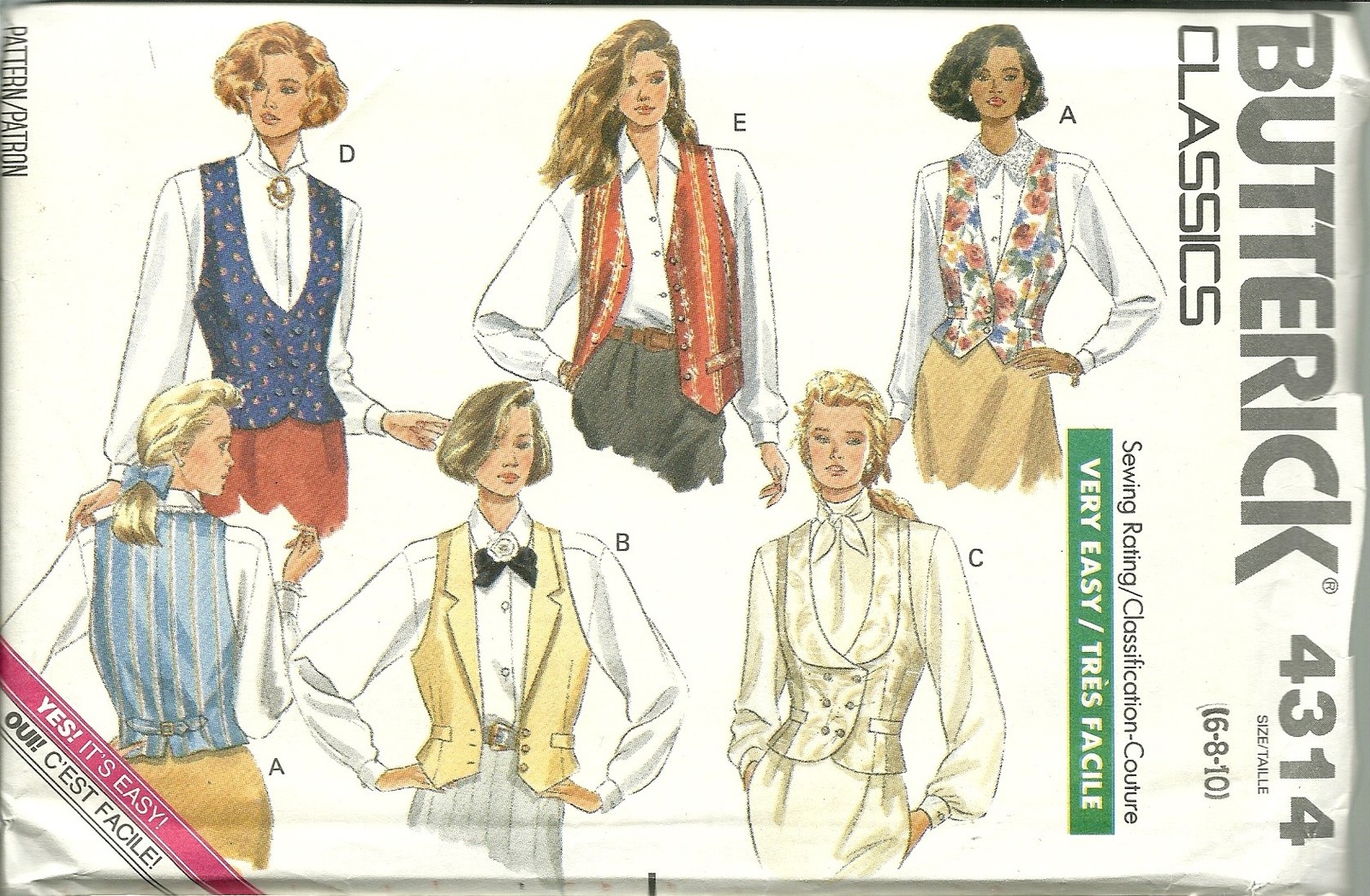 Butterick Sewing Pattern 4314 Misses Womens Vest Size 6 8 10 New - £5.47 GBP
