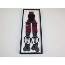 ELEGANT Suspenders Clip on and Button Option for Slacks or Suit Pants Burgundy image 4
