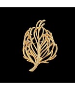 VTG Monet Gold Brooch Leaf Tree Branch Tumbleweed Goldtone Signed 3x2 Inchs - £19.54 GBP