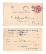 1914 UX24 Coatesville PA International Machine Cancel Preprint Bank Post... - £5.33 GBP