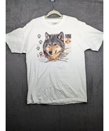 Vintage Hanes Wolf Facts T-Shirt Large White NOS - £11.06 GBP