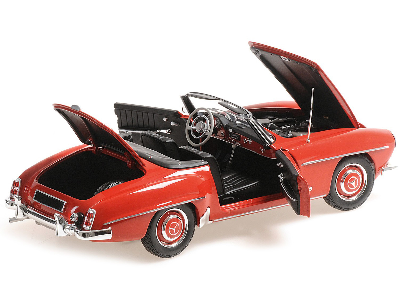 1955 Mercedes-Benz 190 SL Convertible Red (Top Down) 1/18 Diecast Model Car by M - £151.49 GBP