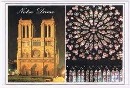 Postcard Notre Dame Cathedral Stained Glass Paris France - £3.15 GBP