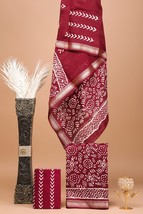 Maheshwari  Silk Hand Block Print Unstitched Suits Dress Material K-41 - $65.44