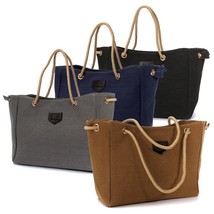 Women Canvas Handbag Double Rope Shoulder Tote Bag - $30.00