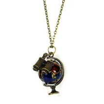 WORLD TRAVELER CHARM NECKLACE Globe Binoculars Charm Pendant NEW Adventu... - $128.49 MXN