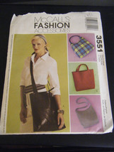 McCall's Fashion Accessories 3551 Variety of Bags Pattern - $6.60