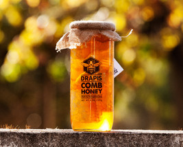 DrApis Comb Honey 1500g (1.5 Kg, 3.3 lb) pot jar, honeycomb honig from Portugal - £25.46 GBP