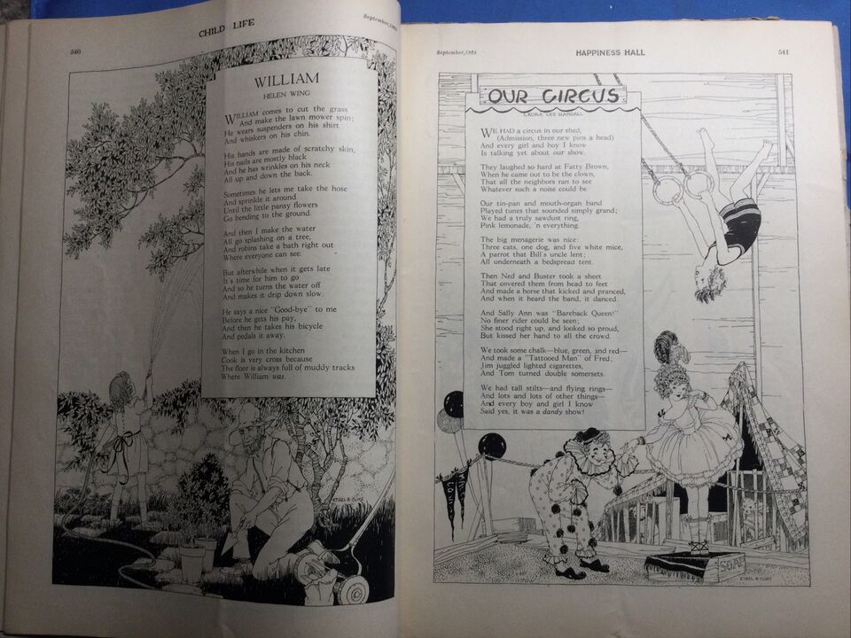 September 1924 "Child Life" Children's Magazine w/ Map Globe Girl Illustration Item image 5