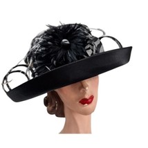 Fine Millinery Velma Cloche Hat – Vintage Inspired Zebra Feather Statement - $48.51