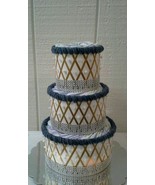 Denim Diamonds and Pearls Themed Baby Girl Shower 3 Tier Diaper Cake Cen... - $85.00