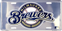 MLB Milwaukee Brewers Chrome License Plate Auto Tag - FREE Shipping!! - £6.22 GBP