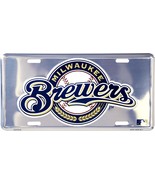MLB Milwaukee Brewers Chrome License Plate Auto Tag - FREE Shipping!! - £6.36 GBP