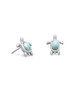 Larimar Mini Turtle Stud Earrings - $69.43 CAD
