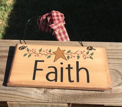  87643F - Faith Primitive Wood Sign  - £2.30 GBP