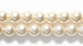 4mm Czech Round Glass Pearl Beads, Parchment, 100, cream druk, beige, Preciosa - $2.75