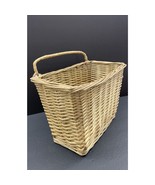 Vintage Woven Wall Pocket Basket – Wicker Rattan, 12” W/Handle, 15” L, 8... - $50.81 CAD