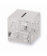 Silver Plated Baby Block Bank - $75.21 CAD