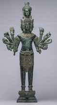 Antique Khmer Style Bronze Bayon Standing Shiva Statue &amp; Yoni - 59cm/24&quot; - £1,262.92 GBP