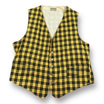Vintage 50s Tartan Plaid Woven Waistcoat Vest USA Rockabilly 42 McGregor Union - £32.57 GBP