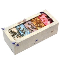 5 pc 60gm Handmade Natural Flower Bar and Castile Soap with Nepali Handmade Pape - £39.16 GBP