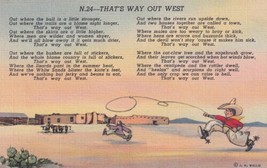 Cowboy Western That&#39;s Way Out West Poetry J.R. Willis Postcard D10 - £2.36 GBP