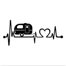  caravan love heartbeat camper body waterproof window stickers car styling vinyl decals thumb200
