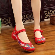 Casual Woman Flat Shoes Vintage Flowers Spring Summer Chinese Embroidery Shoes W - £28.85 GBP