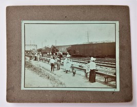 1890 antique DOWNINGTON PA RAILROAD prr TRAIN WRECK PHOTOGRAPH paoli CAR... - £70.14 GBP