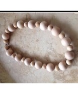 Natural Wooden Round Beaded Necklace approximately 25 inch - £15.66 GBP