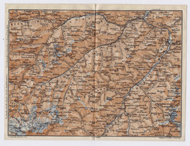 1910 Antique Map Of Paznaun Valley / Tyrol Alps / Austria - £16.70 GBP