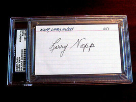 LARRY NAPP UMPIRE YANKEES 1956 W.S. PG DON LARSEN GAME SIGNED AUTO INDEX... - £54.17 GBP