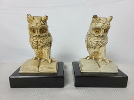 Vintage Metal Owl Owls Pair Book Ends - £53.81 GBP