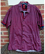 Vassari Los Angeles XXL Men&#39;s Shirt Exploding Nova Navy Burgundy Pink - $22.76