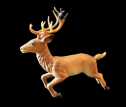 Vtg Plastic Molded Deer Buck Hong Kong Reindeer Christmas Decor Prancing - £30.51 GBP