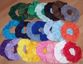 Hair Scrunchie Cotton Fabric Red Pink Blue Green Purple Scrunchies by Sh... - £6.01 GBP