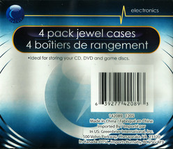 4 JEWEL CASES single Slimline clear plastic cd dvd blue ray Disc Storage... - $14.82